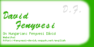 david fenyvesi business card
